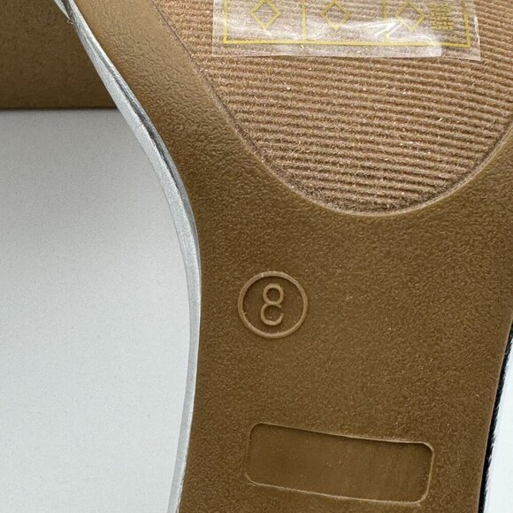 Journee Womens Idda Rhinestone Silver Textile High Block Heel Sandals Size 8 - Picture 6 of 9